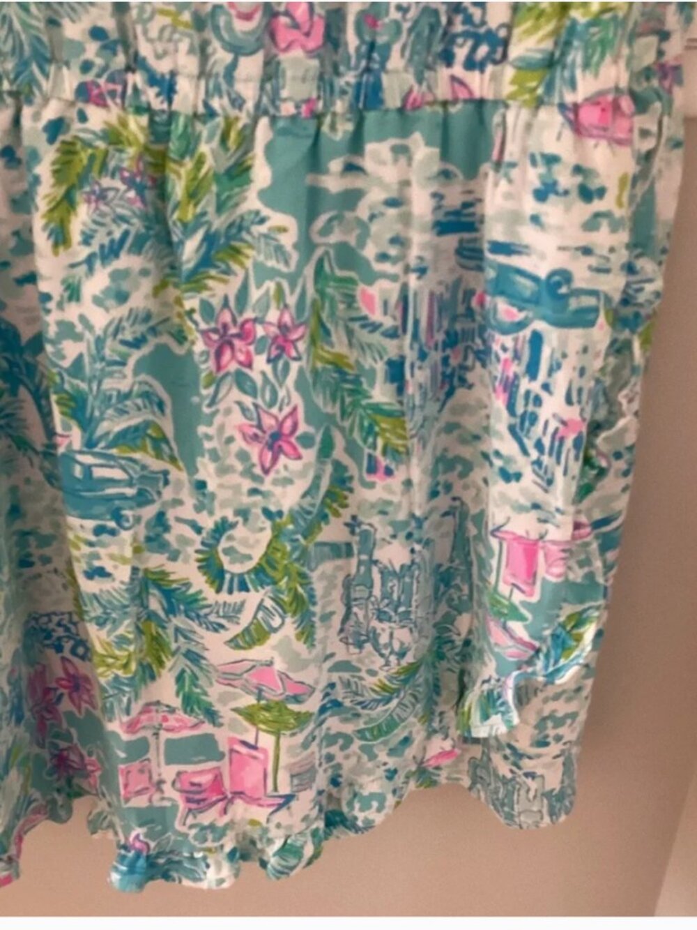 Lilly Pulitzer "What A Lovely Place" Analee Faux Wrap Ruffle Romper M - Picture 7 of 8